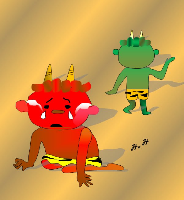 泣いた赤おに どうして泣いたのでしょうか おばちゃんのぶろぐ おもしろイラスト てるてる姫とその仲間たち 泣いた赤おに どうして泣いたのでしょうか おばちゃんのぶろぐ おもしろイラスト てるてる姫とその仲間たち
