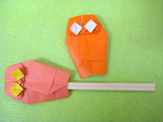 ふくろうの箸袋おりがみ 創作折り紙の折り方