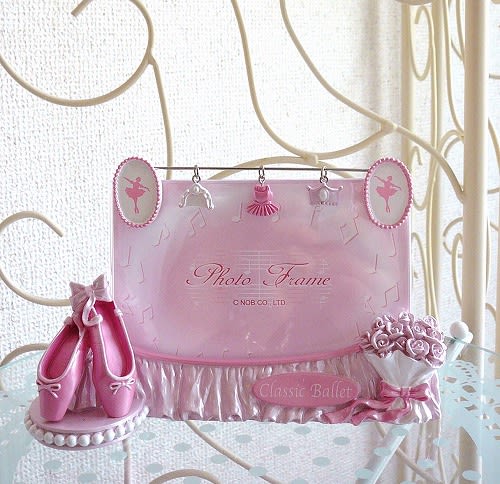 バレエ雑貨 ロイヤルバレエワイヤーチャームフレーム Pink ピンク ヨコ Fee Du Lis フィードゥリズ