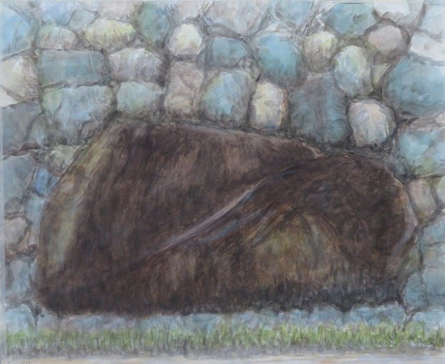 描き水彩画 名古屋城最大の巨石 清正 きよまさ 石 を描く 風の遊子 ゆうし の楽がきノート