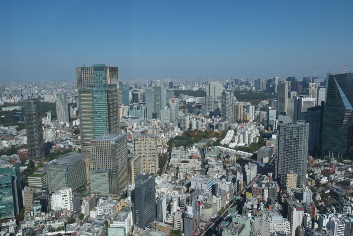 １１月の六本木ヒルズ 屋内展望台から眺める快晴の東京風景 ｐａｒｔ１ 緑には 東京しかない