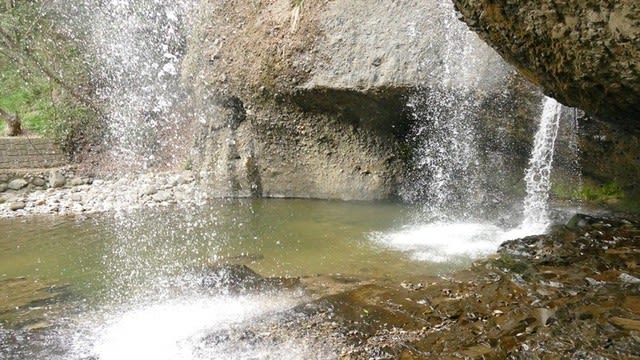 滝の裏