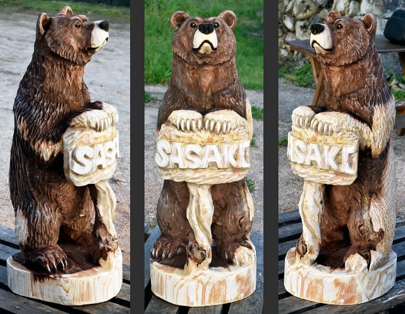 チェンソーアート 熊 木彫り 一点物 チェーンソーアート AQu5lHNyYG 