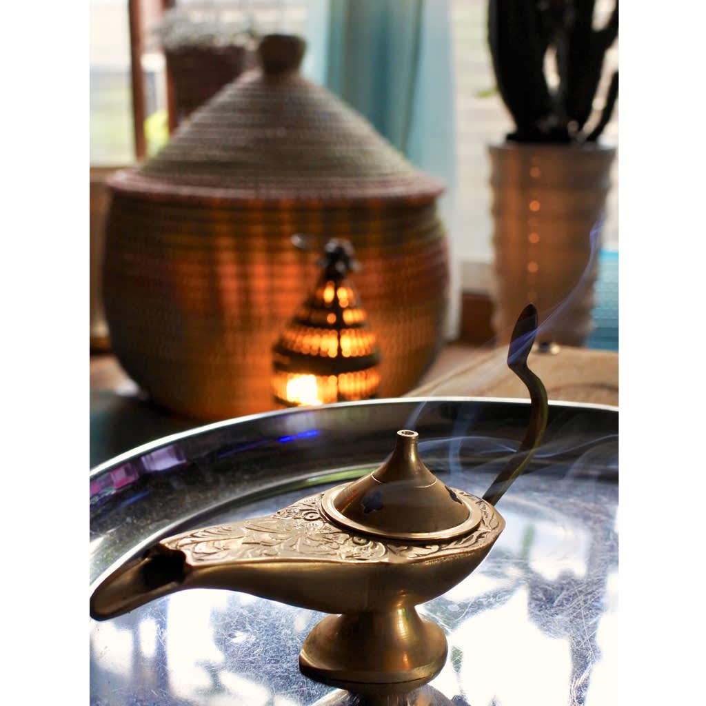 魔法のランプ お香立て アラジン インセンス 香炉 ゴールド 金 紫 通販