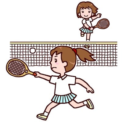 テニス1 学校 みさきのイラスト素材 素材屋イラストブログ