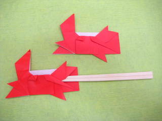 カニ3の箸袋おりがみ 創作折り紙の折り方