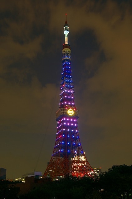 東京タワー ドラえもんスペシャルライトアップ 初心者の写真