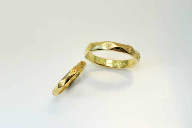 18金イエローゴールドのマリッジリング - 札幌の結婚指輪（マリッジリング）婚約指輪（エンゲージリング）オーダー、リフォームのハンドメイド