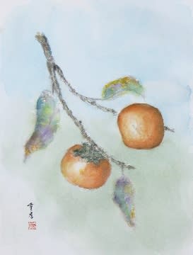 柿の練習 - 古稀からの手習い 水彩ブログ