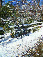 雪中ライド 野山北公園