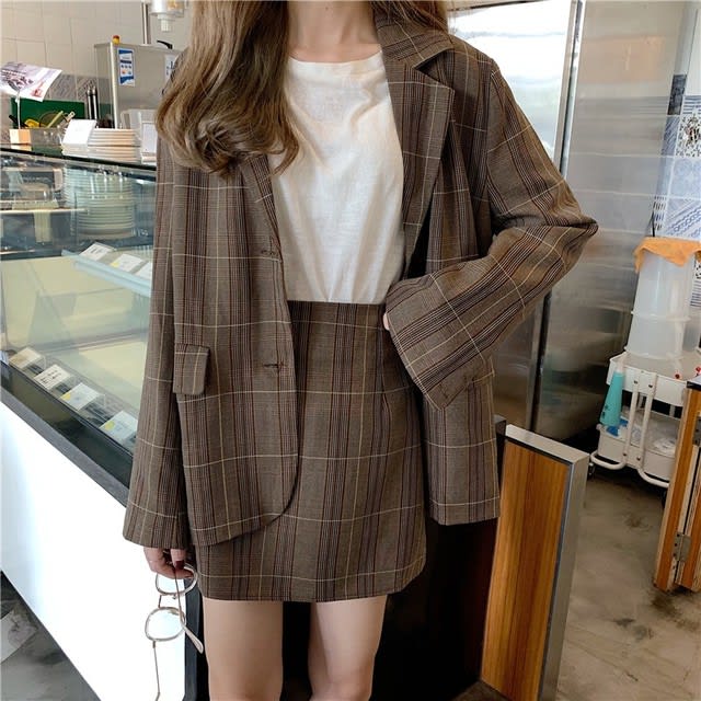 韓国ファッション】レディース セットアップ ジャケット ＋ スカート 