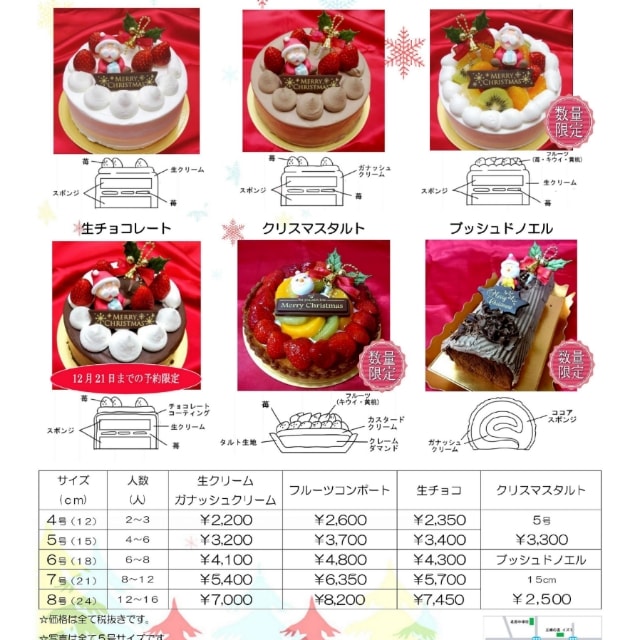 クリスマスケーキのご紹介 O 江戸川台マロン通信ブログ 新作やイベントを お知らせします