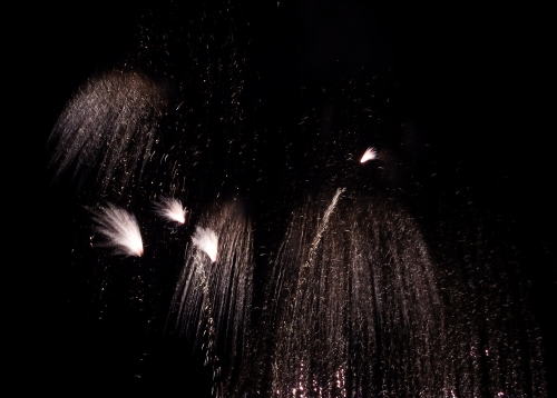 ２０１５年諏訪湖祭湖上花火大会で見た花火　枝垂れる花火