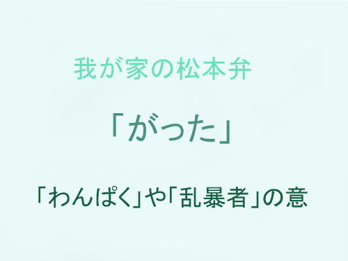 我が家の松本弁　「がった」