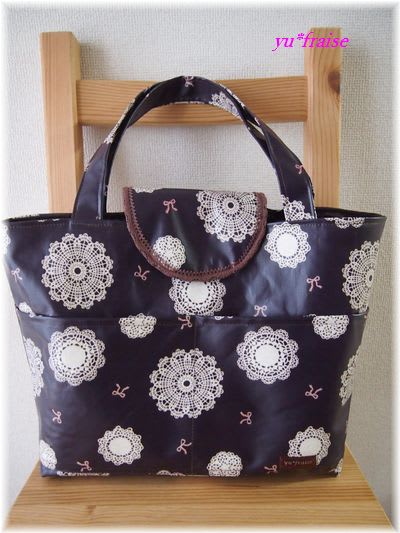 グレイ系【第1位獲得!】 ハンドメイド ラミネート トートバッグ