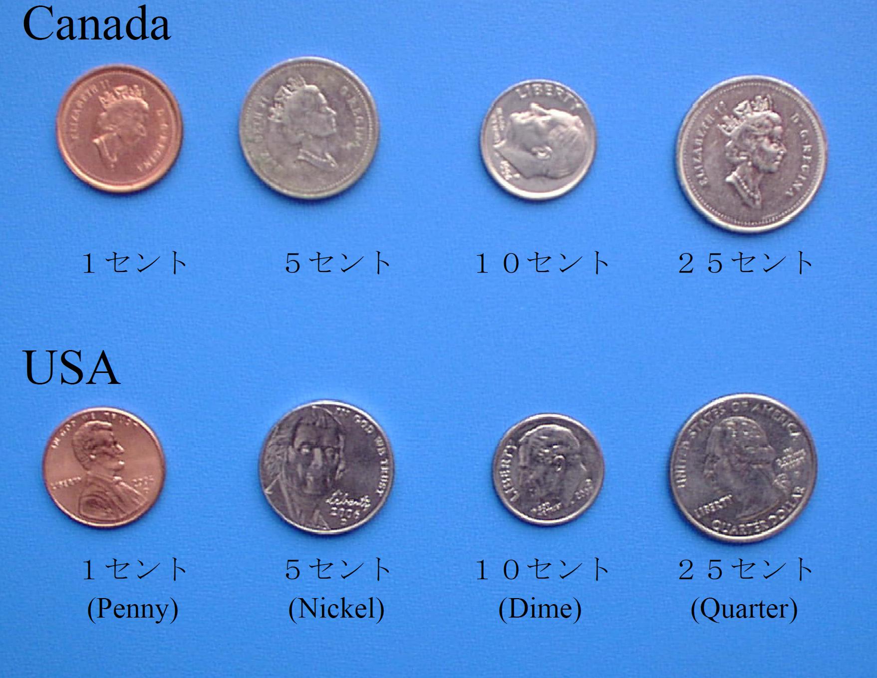 硬貨 アメリカ 5セントと25セント - 旧貨幣