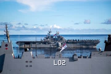 多国籍共同訓練,ＬＳＧＥ２１,日本,海自,アメリカ海軍,オーストラリア海軍,共同訓練,強襲揚陸艦アメリカ,戦艦,軍艦,海戦,