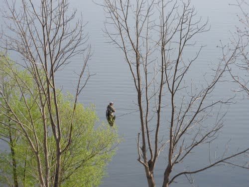 阿寒湖で釣りをしていた人達