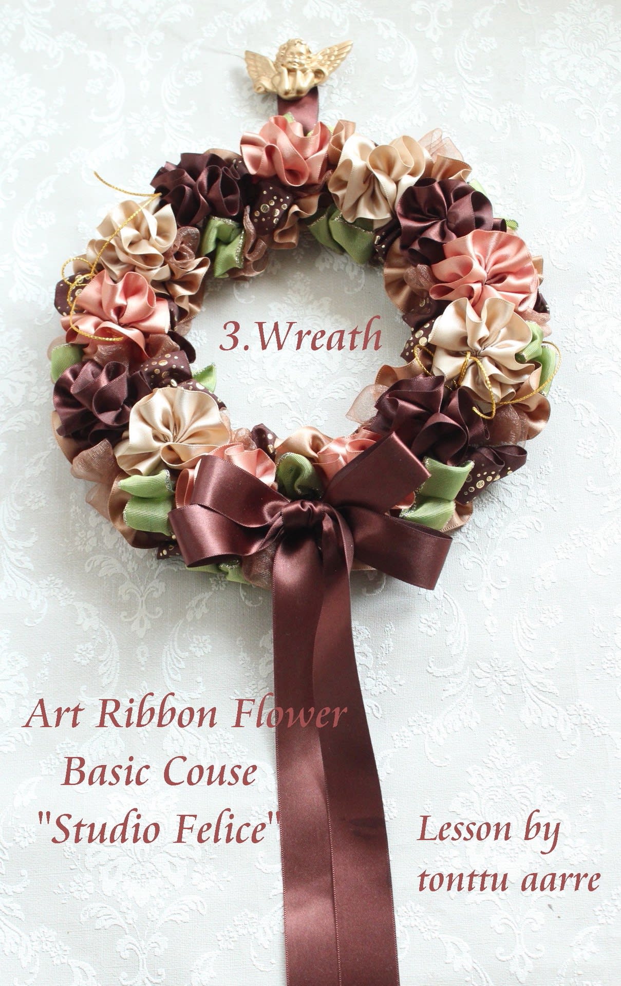 ３ リボンリース Art Ribbon Flower Yukinko rre 宝物