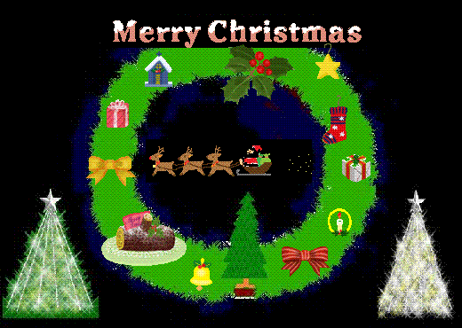 ツリーアニメとサンタさんイラスト Pekoの小窓 ツリーアニメとサンタさんイラスト Pekoの小窓