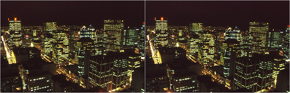 カナダ バンクーバーの夜景 楽しいステレオ 立体 写真