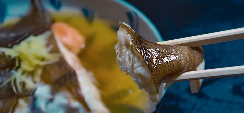 子持ちガレイの煮付け 京風出汁の魚貝と昆布がベース 炎のクリエイター日記