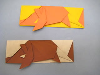 干支 いのしし の箸袋おりがみ3 創作折り紙の折り方
