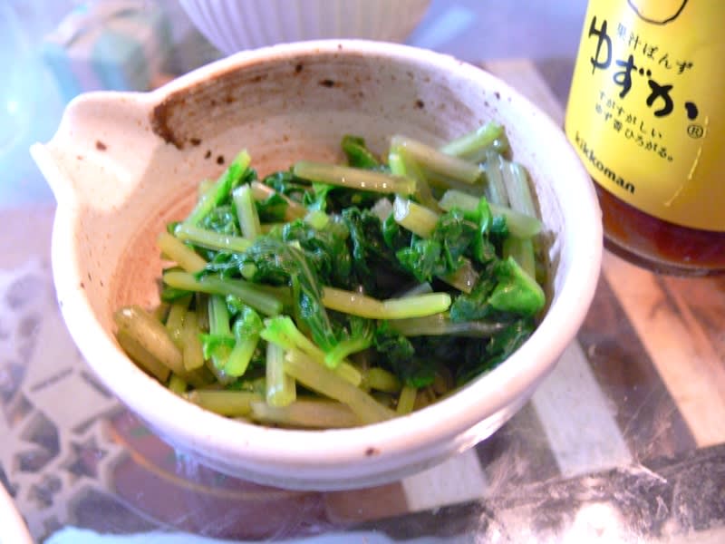 わさび菜塩もみ