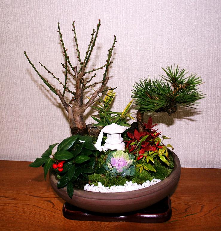 松竹梅盆栽の画像