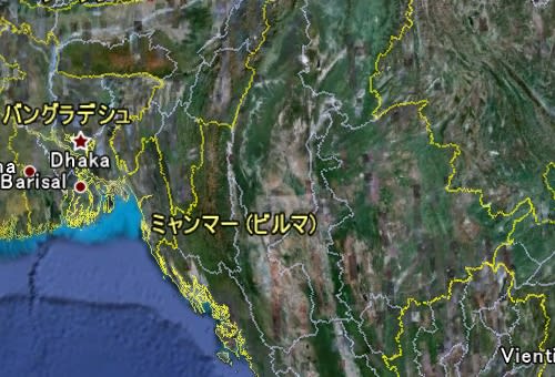 Google Earthで見るミャンマー 王宮 Google Earthで暇つぶし
