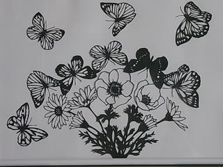 花と蝶の切り絵 お気楽手作り工房
