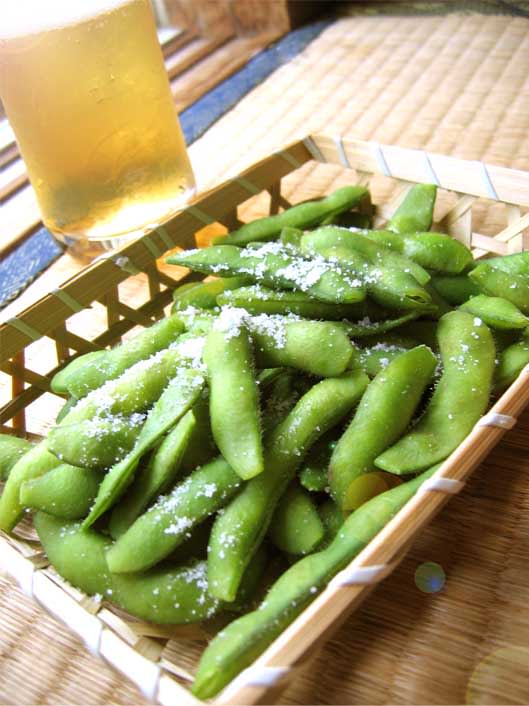 ビールと枝豆 モコモコお料理ブログ モンゴルクリスタル高級岩塩