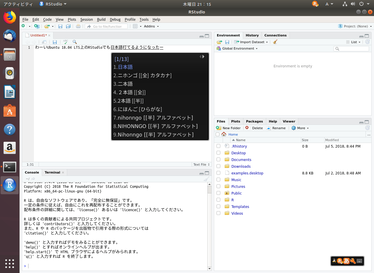 rstudio 日本 語 に する