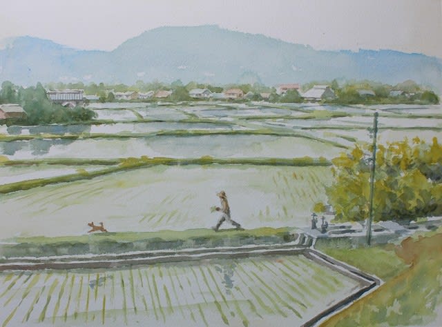 水彩画 風景スケッチ】田園風景のスケッチ - YouTube