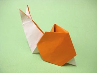 おりがみのカタツムリ デンデンムシ 創作折り紙の折り方