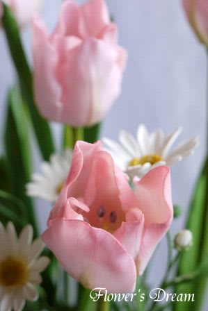 樹脂粘土 チューリップ 花々の夢 大阪 八尾のクレイアート教室eleganceclay Argile
