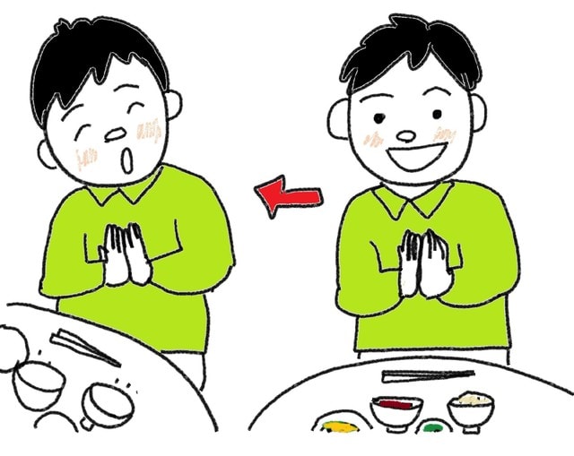 ある学生の一日 ご飯を食べます スーザンの日本語教育 手描きイラスト