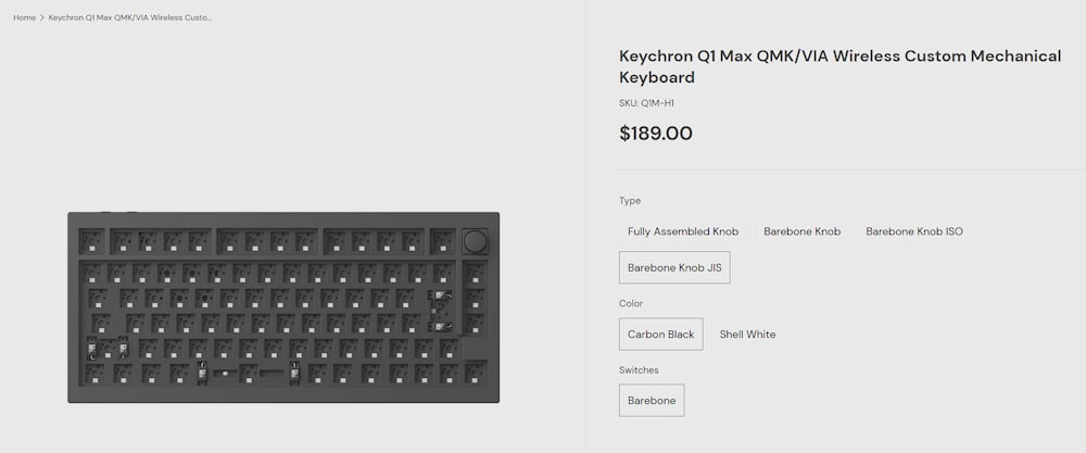 Keychron Q1 Max JIS(日本語配列)購入記(キーキャップ選択 Keychron Q1 Max JIS(日本語配列)購入記(キーキャップ選択