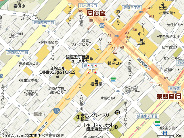 新年の中央通り ３ 銀座五丁目交差点から銀座四丁目交差点まで 緑には 東京しかない