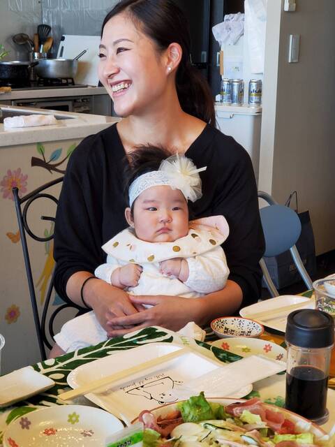 心優おめでとう お食い初め 新橋 さつま料理 かご