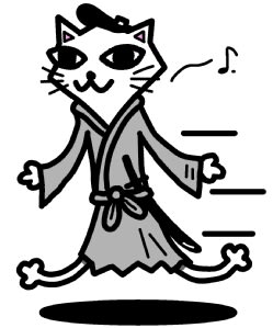 ねこ侍 シンプルイラスト素材