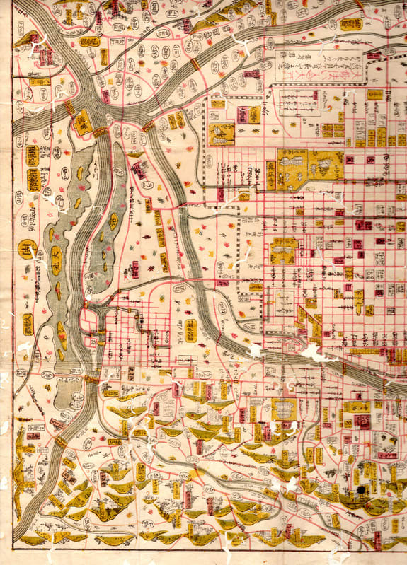 G 172 京都全図 仮 疵有 江戸時代末頃か 新日本古地図学会
