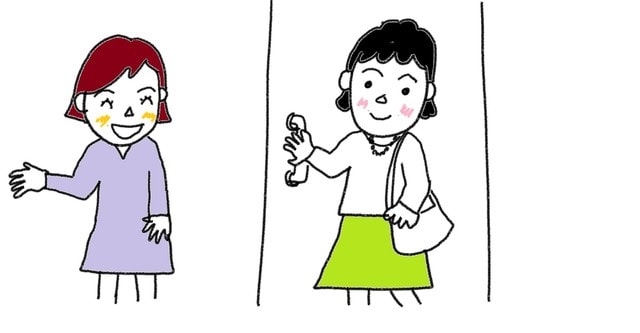 3課 いらっしゃいませ スーザンの日本語教育 手描きイラスト
