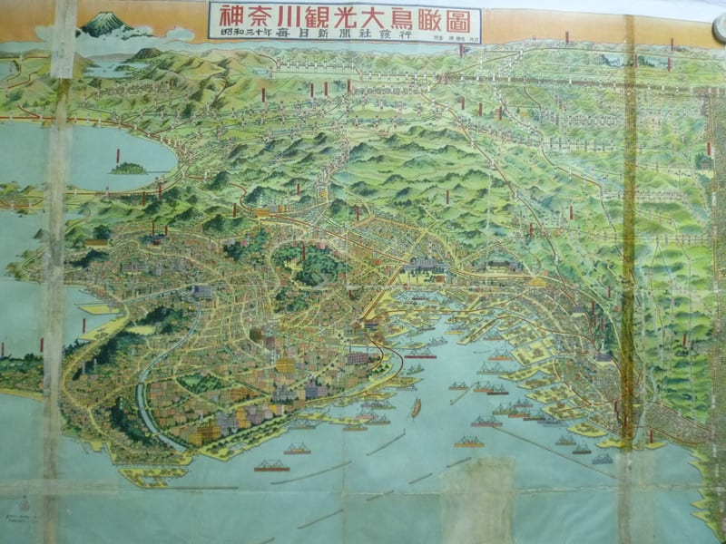 l－174 神奈川観光大鳥瞰図 昭和30年 横浜 - 新日本古地図学会