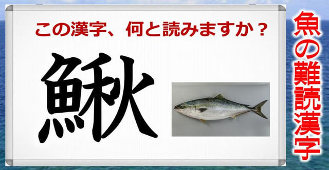 魚の難読漢字 魚へんの難しい漢字の問題 25連発 暇つぶしに動画で脳トレ