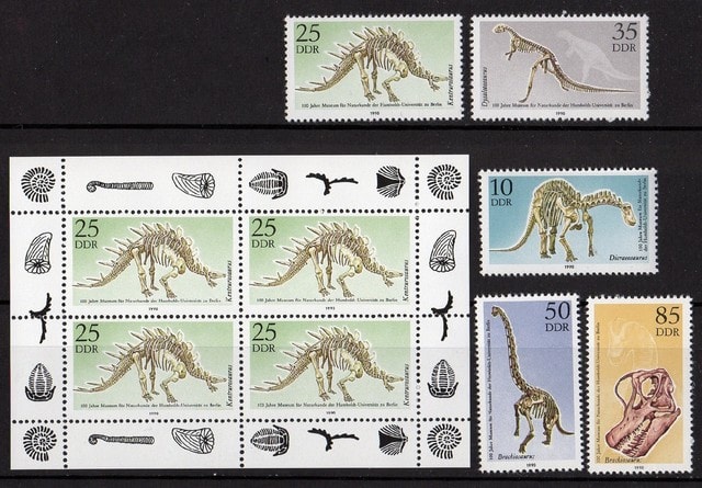 「東ドイツ 恐竜（化石）切手 1990年」と「世界最大の恐竜展」の思い出（1） - 烏鷺鳩（うろく）