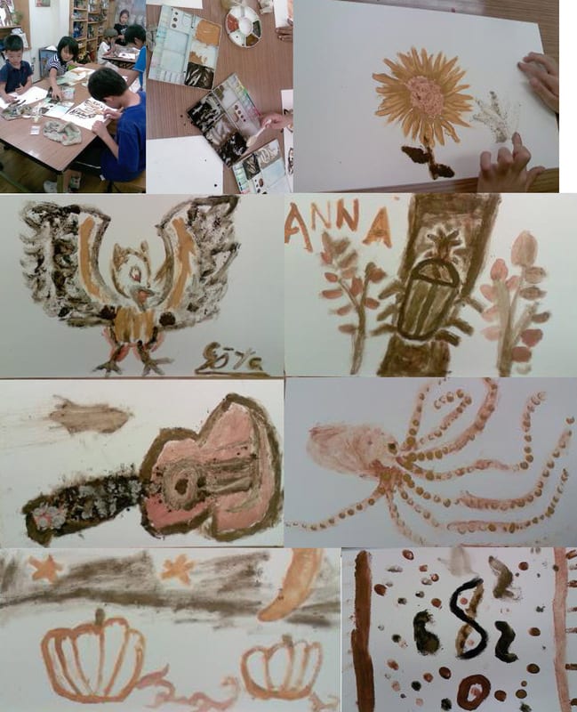 手作り絵の具で描いた絵 モノ作り 自分作り