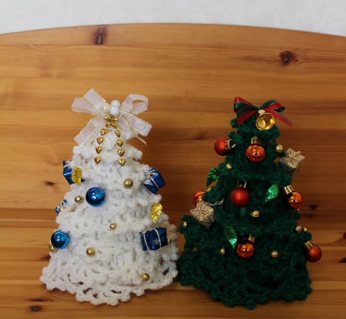 毛糸のクリスマス ツリー 手作りtime 編み物 散歩 花 手編み 手作り 猫 Flower Knittinng Cat