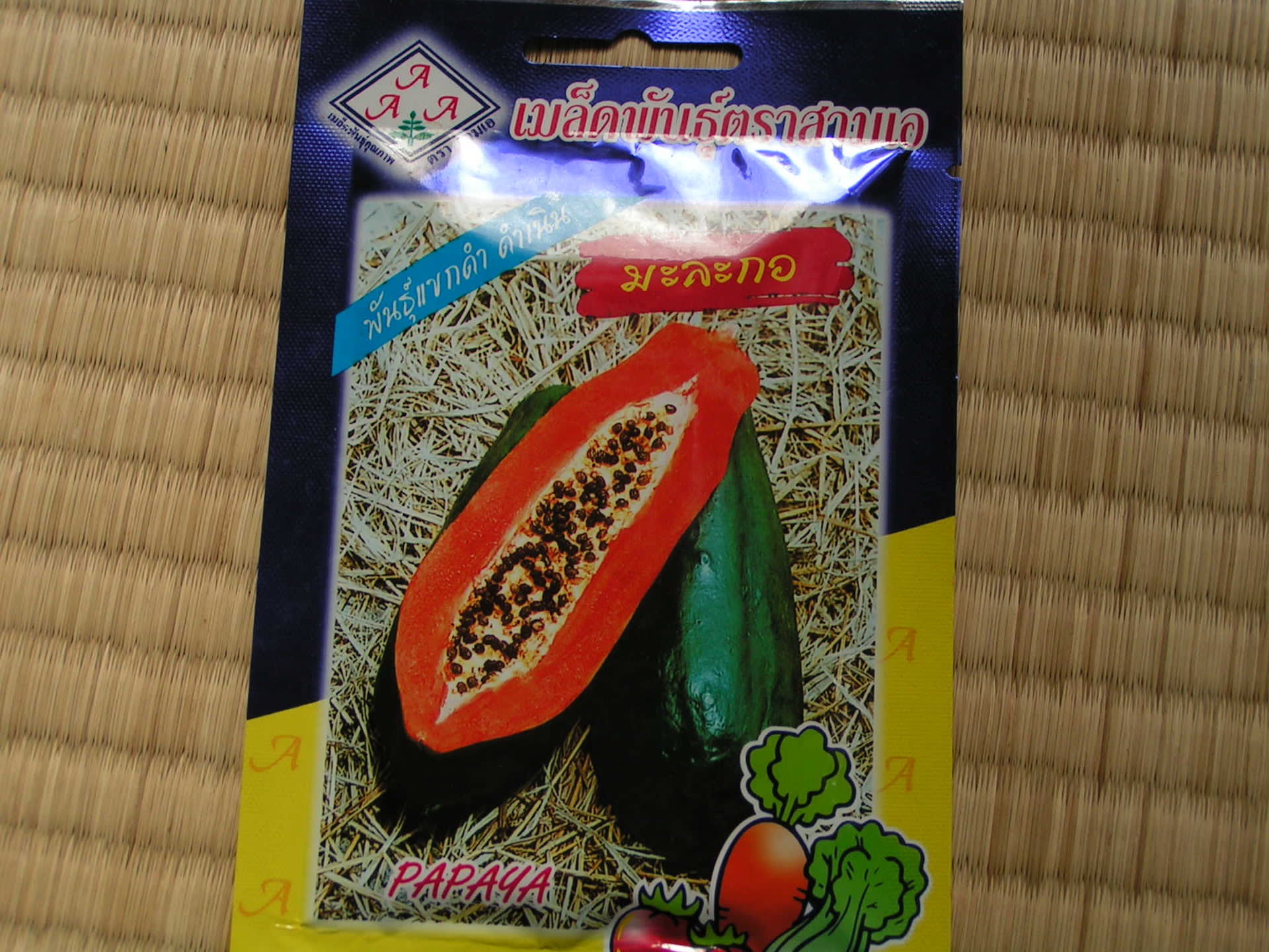 タイのパパイヤ ミニ茄子 と白茄子の種 タイの生活と日本の生活