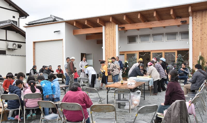 お餅つき会 北八代集会所 姫路市 16 12 23 なごみの花屋さん